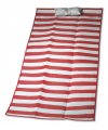 Beach mat with inflatable cushion and carrying straps